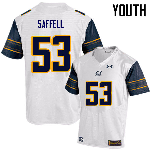 Youth #53 Michael Saffell Cal Bears (California Golden Bears College) Football Jerseys Sale-White - Click Image to Close